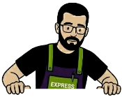 express-signs-man-looking-over-white-writing-on-overalls