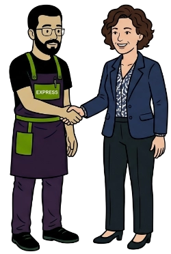 Express Signs Meeting A Client